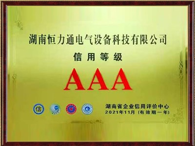 2021年湖南省企業(yè)信用等級AAA